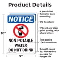 thumbnail image 2 of (2 Pack) Non-Potable Water OSHA Notice Sign 7 Inch X 10 Inch Indoor / Outdoor Rust-Free Aluminum Metal Signs for Workplace, Workshop, and Construction Site, Made in the USA, 2 of 8