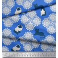 thumbnail image 2 of Soimoi Rayon Fabric Floral & Cat Animal Print Fabric by Yard 56 Inch Wide, 2 of 3