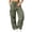 173# Army Green, variant on Cargo Pants with Pockets for Women Baggy Y2K Casual Streetwear Drawstring Elastic Waist Wide Leg Plus Size Parachute Pant Loose Fit Lightweight Trousers Trendy Adjustable Hem Hiking Brown 2XL