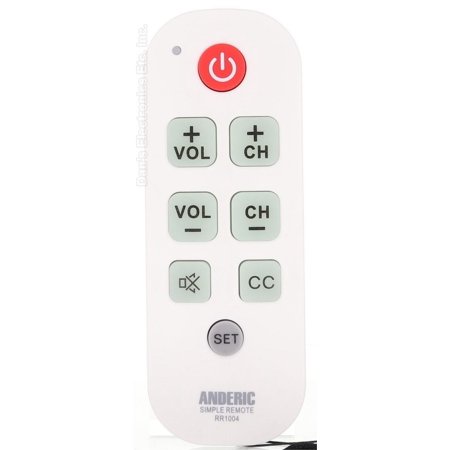 ANDERIC RR1004 Simple Big Button TV 1-Device Universal Remote Control