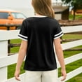 thumbnail image 5 of Xyxonk Girls Tops Kids Casual Crew Neck T Shirt 2025 Soft Blouses Summer Short Sleeve Solid Color Clothing 1-15 years Black, 5 of 7