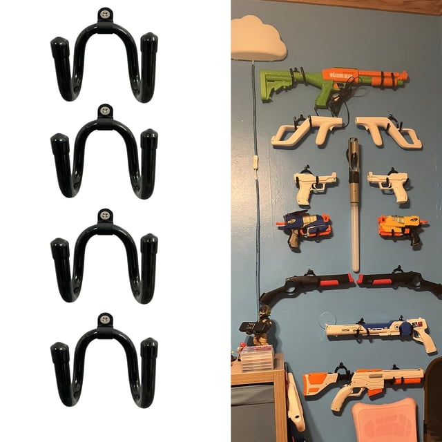 Pmsanzay 4 Pack Universal Game Controller Organizer - Wall Mount Rack for Nintendo Wii Remote Controller Accessories