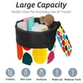 thumbnail image 2 of PhooArto Travel Cosmetic Bags Barrel Makeup Bag, Multifunctional Toiletry Bucket Bags Round Organizer Storage Pocket, Colorful Stones Dots Pattern, 2 of 6