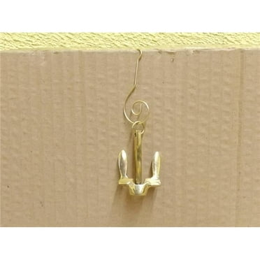 4 in. Solid Brass Navy Stockless Anchor Christmas Ornament