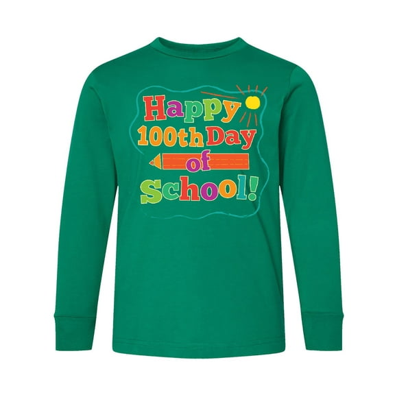 Inktastic Happy 100th Day of School Long Sleeve Youth T-Shirt