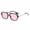 Black frame pink film, variant on Square Sunglasses Retro Double Beam UV400 Travel Frame