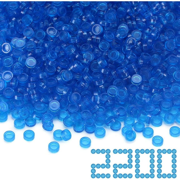 Transparent Dark Blue 1x1 Round Bricks 2200PCS  Parts and Pieces Bulk Building Block Accessories for Smooth Surface Mosaics and Pixel Art Toy Dots Compatible with Major Brands 98138