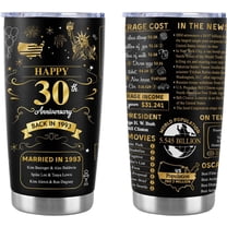 Happy 30th Anniversary Wedding Gifts for Men Women 30th Anniversary Tumbler 30 Years Wedding Gifts for Couple Wife Husband Back in 1993 Stainless Steel Vacuum Insulated Tumbler 20 oz