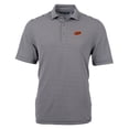 thumbnail image 2 of Men's Cutter & Buck Black Oklahoma State Cowboys Virtue Eco Pique Stripe Recycled Polo, 2 of 3