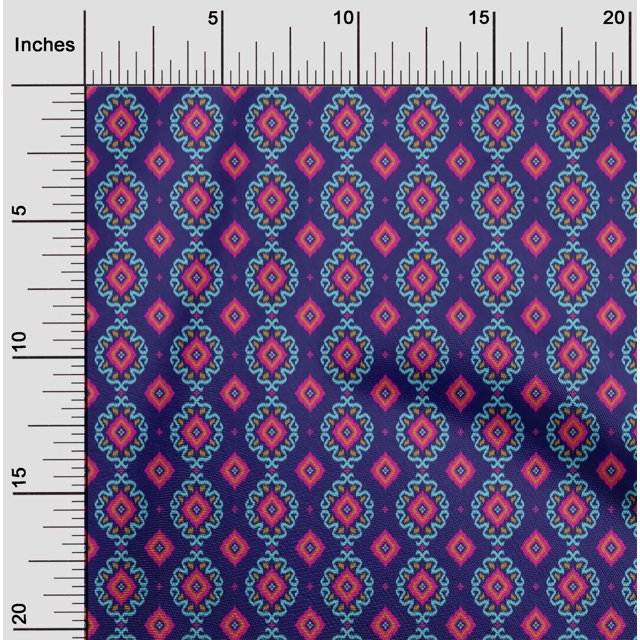 oneOone Polyester Lycra Fabric Diamond & Swirl Ikat Fabric Prints By Yard 56 Inch Wide