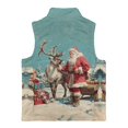 thumbnail image 5 of Xixirimido Christmas Santa Reindeer Sleigh Pattern Kids Zip-up Vest for Girls Boys Sleeveless Fleece Vest with Pockets Stand Collar Jacket Kids Fall Winter Outwear for 11-12, 5 of 6