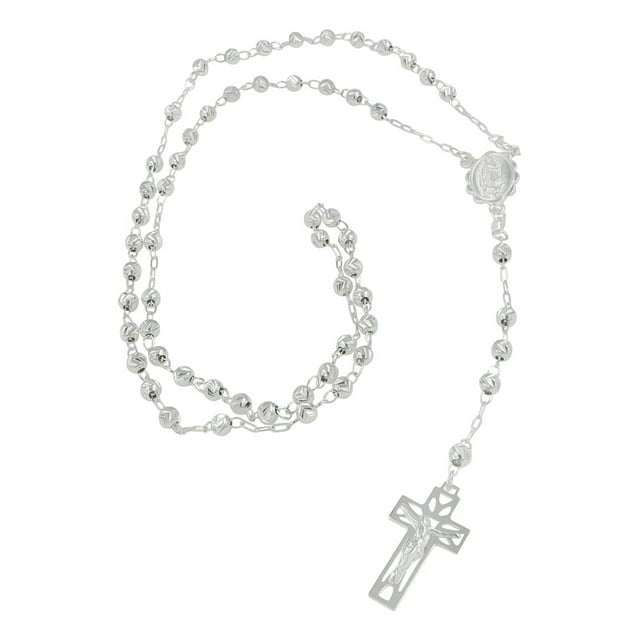 Rosario de Plata Ley 925 con Bola Diamantada 70 cm Imperial Jewelry