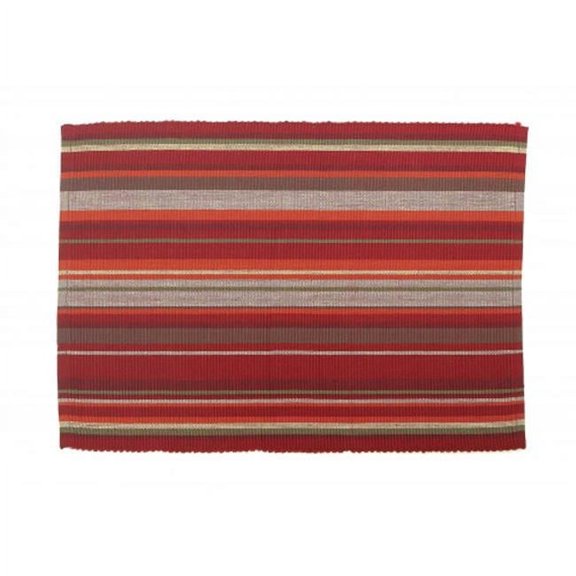 Mr. MJs Trading AG-01192S-4 19 in. Ribbed Placemats, Red Stripes - Set of 4