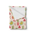 thumbnail image 2 of Tropical Soft Flannel Fleece Blanket, Colorful Juicy Summer Fruits Pattern as Banana Pineapple and a Slice of Watermelon, Cozy Plush for Indoor and Outdoor Use, 70" x 90", Multicolor, by Ambesonne, 2 of 5