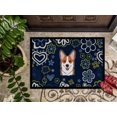 thumbnail image 3 of Carolines Treasures BB5105MAT Tapis d'Intérieur Ou d'Extérieur 18 x 27 Po Fleurs Bleues Rouge Corgi, 3 of 4