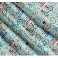 thumbnail image 3 of Soimoi Cotton Voile Fabric Text,Floral & Bicycle Transport Fabric Prints by Yard 42 Inch Wide, 3 of 7