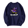 thumbnail image 3 of Men's Halloween Themed Sweatshirt Ghost Pumpkin Graphic Casual Long Sleeve Spooky Pullover Sweatshirt New Stylish Comfort Shirts Navy S, 3 of 5