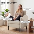 thumbnail image 4 of HOMCOM Fauteuil d'Appoint Moderne Rembourré avec Poches Latérales, Beige, 4 of 10