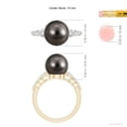 thumbnail image 5 of ANGARA Tahitian Cultured Pearl Ring with Graduated Diamonds in 14K Yellow Gold for Women | June Birthstone, Birthday, Anniversary, Jewelry Gift for Women | Pearl Ring, 5 of 9