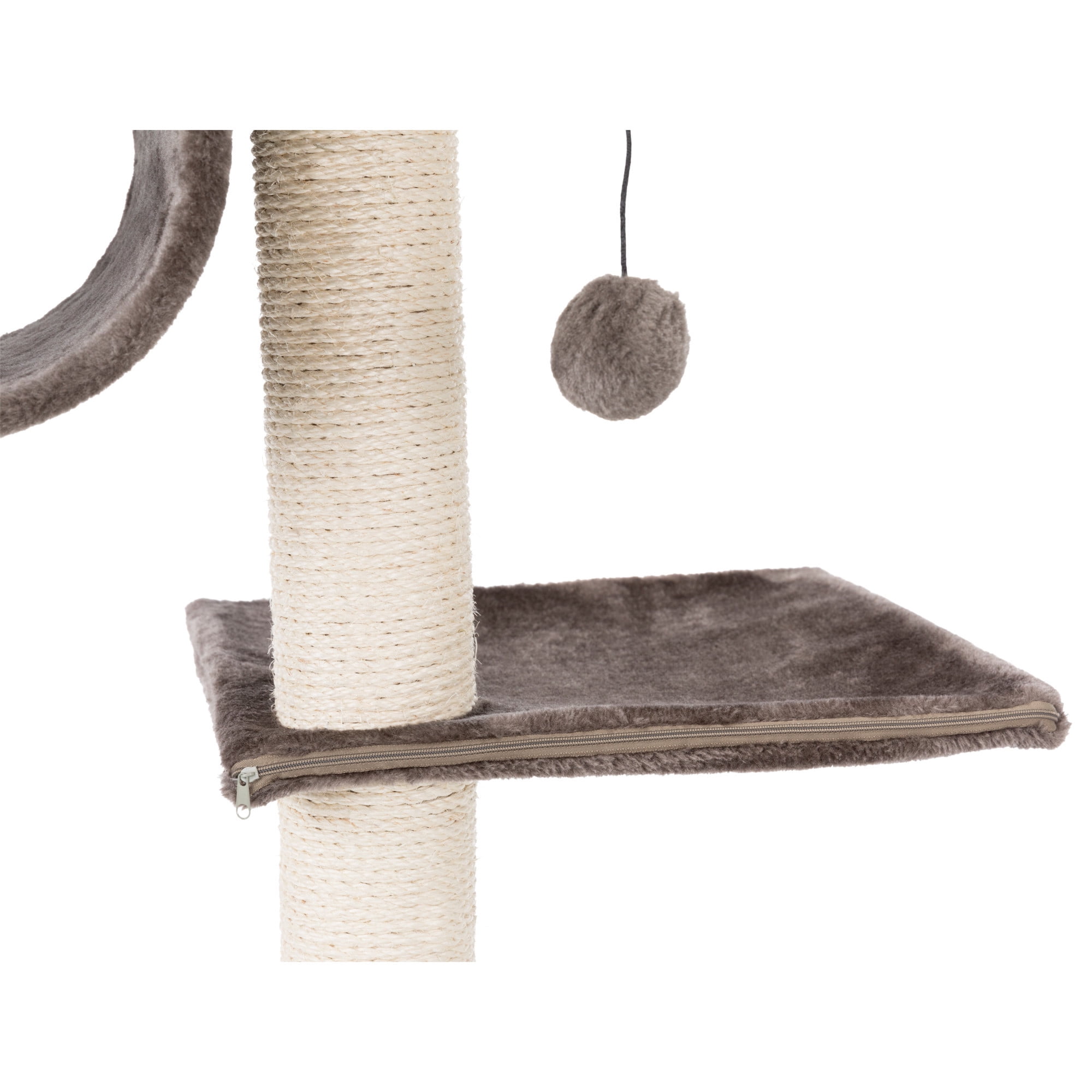 TRIXIE San Fernando Plush & Sisal 3-Level 41.7" Cat Tree, Scratching Posts & Condo, Gray