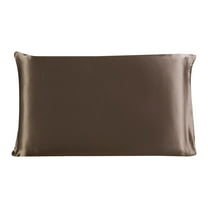 PiccoCasa 19 Momme Silk Pillowcase for Travel Size Pillow, Coffee, 14"x20"