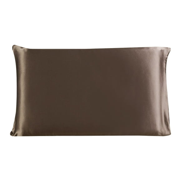 100% Mulberry Silk Fabric Pillow Case Pillowcase Coffee Color Standard Size