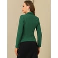 thumbnail image 4 of AllegK ChaqueDe Traje De ChaqueElástiCon Cuello De SolaPaOficiDe Trabajo PaMujer Verde Oscuro S, 4 of 5