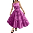 thumbnail image 1 of Robe pour Enfants, Robe d'Été Décontractée pour Filles, Bretelles Spaghetti, Robe Tournante, Violette, 8 Ans-9 Ans, 1 of 7