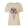 thumbnail image 4 of Womens 4Th of July Summer Tops Balloon Graphic Tees Usa Flag Star Printed Tops Shirts Round Neck Short Sleeve T-Shirts America Land of The Free Shirt Going Out Holiday Blouses, 4 of 4