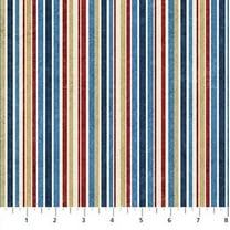 Cotton Barcode Stripes Blue Red USA America Patriotic Stonehedge Stars and Stripes Northcott Cotton Fabric Print by the Yard (23462-49)