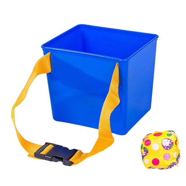 Juego de lanzamiento deportivo de bolsa de frijol, juguetes deportivos de cubo para niños, bolsas de arena para juegos, jardín, playa, entrenamiento, Cubo azul