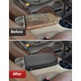 thumbnail image 6 of KBH Center Console Cover for 2001-2003 Ford F150 Lariat/King Ranch/Crew Cab XLT, Black Leather Middle Console Armrest Cover for Truck Accessories Interior, 6 of 8
