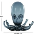 thumbnail image 3 of 9" x 8" Dark Blue Glass Cute Ombre Octopus Sculpture with Curved Tentacles, by DecMode, 3 of 9