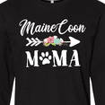 thumbnail image 4 of Inktastic Maine Coon Mama with Flowers and Arrow Long Sleeve T-Shirt, 4 of 5