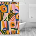 thumbnail image 3 of Mid Century Modern Abstract Boho Shower Curtains for Bathroom, Cute Retro Floral Bathroom Shower Curtain, Vintage Checkered Flower Bath Curtain, Waterproof Fabric Shower Curtain Decoration, 3 of 6