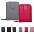 thumbnail image 4 of Guardurnaity Cartera de órgano de cuero para hombre y mujer, bloqueo de identificación, tarjeta de crédito, RFID, bloqueo de identificación, Envolturas para manijas de equipaje Rosa roja, 4 of 6