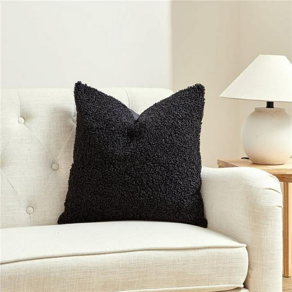 MDR Trading Inc. HU-CG2020EGBKOP Square Black Boucle With Polyester Insert Pillow