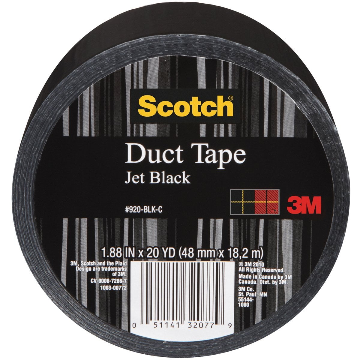 Duct Tape Jet Black Colored by 3M 1.88/" x 20 Yards OEM 3M 920-Jet Black