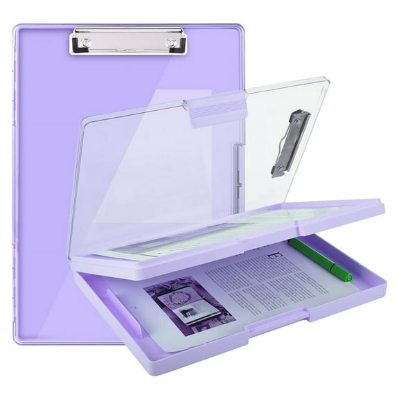 sixwipe Clipboard with Storage, 8.5x11 Heavy Duty Boards with 2 Storage Case and Compartment Translucent, Nursing Clipboard Folder Case for Office Supplies