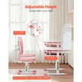 thumbnail image 2 of Kids Study Chair and Desk with Bookshelf & Drawer Height Adjustable Pink, 2 of 6