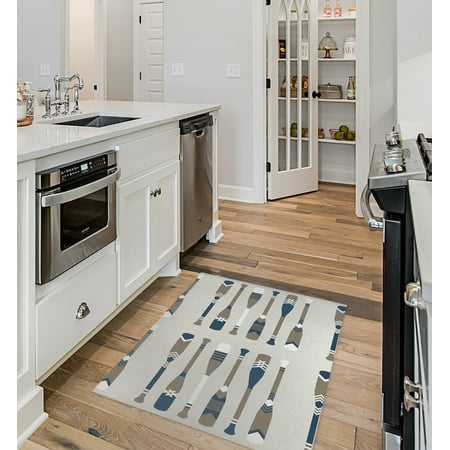 

OARS DARK Kitchen Mat By Becky Bailey