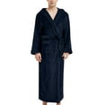 thumbnail image 5 of AOOCHASLIY House Eobes for Men Clothes Men Bath robes Solid Casual Extended Hooded Thickened Flannel Nightgown Homewear Bathrobe, 5 of 9