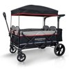 WONDERFOLD Pull & Push All Terrain Multi-Function Quad Stroller Wagon with Adjustable Handle - Black