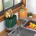 thumbnail image 2 of Kitchen Utensil Holder with Drain Tray for Chopstick Spoon Fork Brush，Orange, 2 of 3