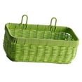 thumbnail image 2 of Cesta tejida para colgar en la pared, rectangular, contenedor de almacenamiento, cesta decorativa Verde, 2 of 9