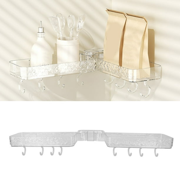 Estante de Ducha de Esquina, Estante de Ducha Sin Perforaciones, Estante Organizador de Ducha Adhesivo para Baño y Cocina