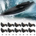 thumbnail image 4 of Fyydes Hélice de Bateau à Distance Kit d'Hélice de Bateau à Distance, Kit de Pièce de Rechange d'Hélice de Queue de Bateau de Commande à Distance Sans Balais 10pcs pour le Bateau FT009 RC, 4 of 8