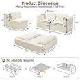 thumbnail image 2 of New Multi Functional Sectional Sofa Bed with Independent Chaise Lounge and Functional Blanket,Plush Corduroy Sofa Couch,Convertible Sofa Bed,80" King Size Bed,Deep Seat Fluffy Sofa,Beige, 2 of 9