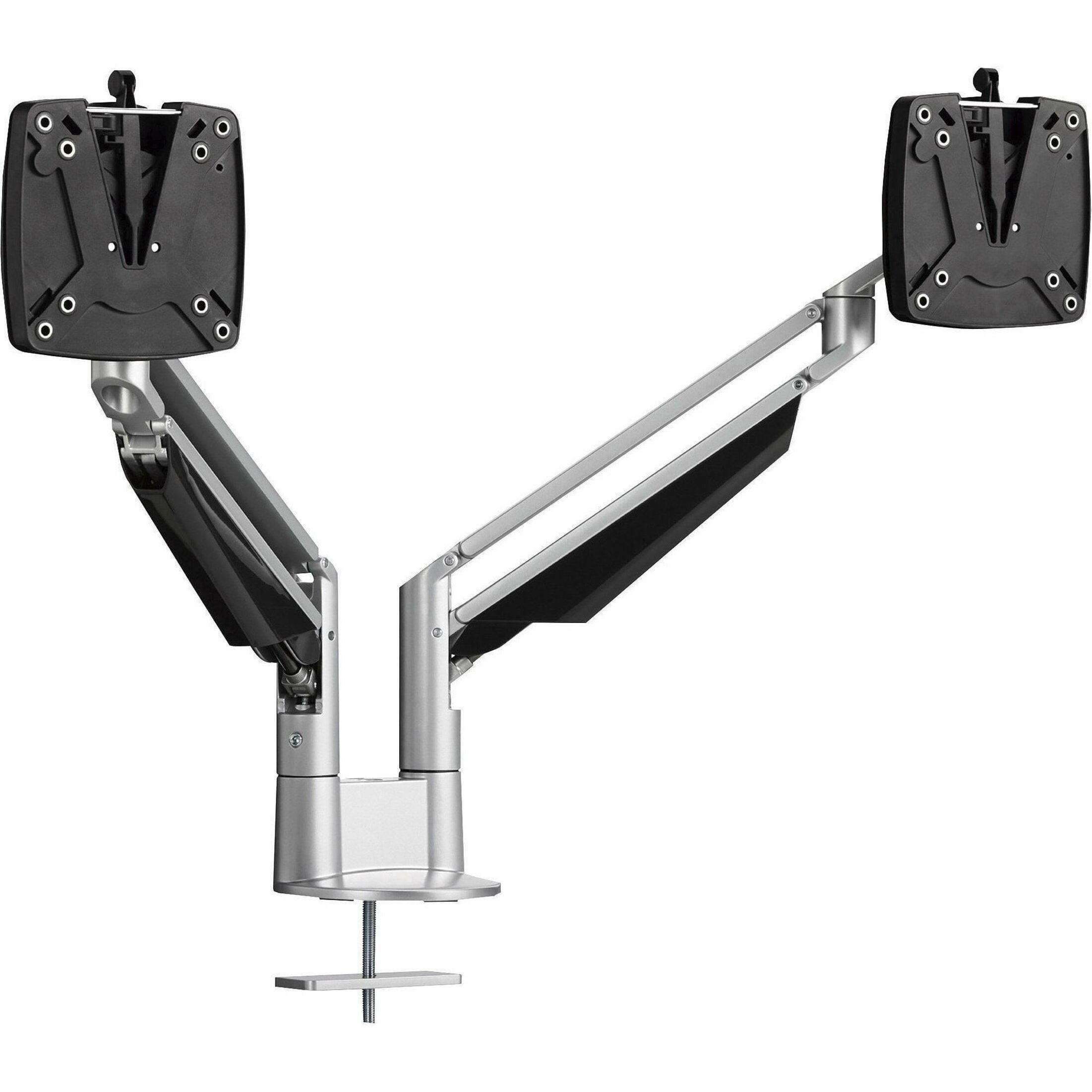 Novus CLU Duo Monitor Arm Set, Easy Alignment for Side-By-Side Viewing, 3-in-1 Mount, Fast Installation, Silver