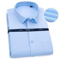 thumbnail image 2 of New High Quality 100% Cotton Men Dress Long Sleeve Shirt Solid Male Regular Fit Stripe Business Social  Office Shirt White S-8XL (9500,100-105kg 47), 2 of 7